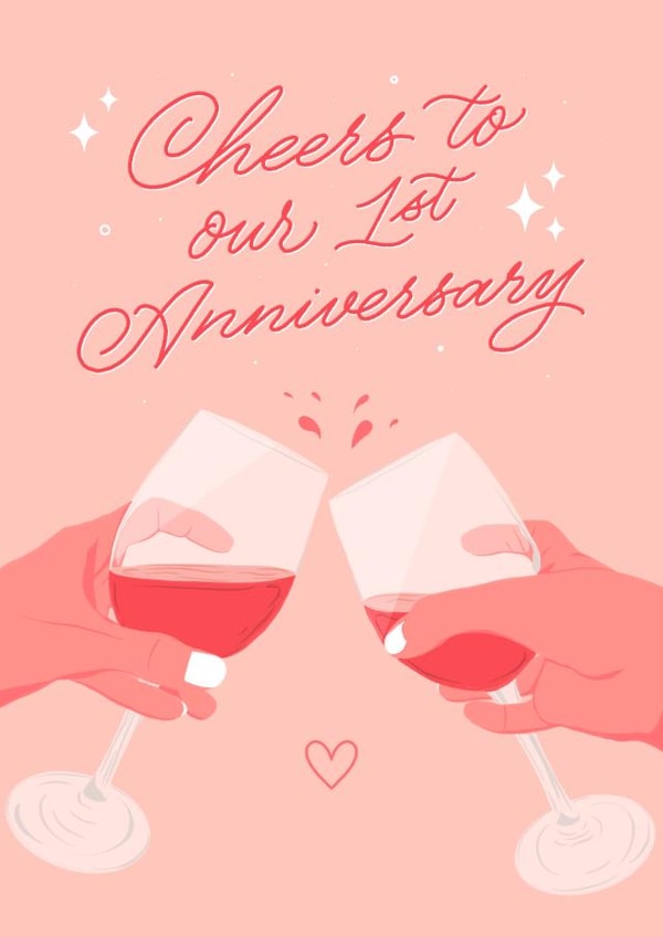 Cheers to our 1st Year Anniversary - Wine Lovers created by Leah Chong - Leah Design