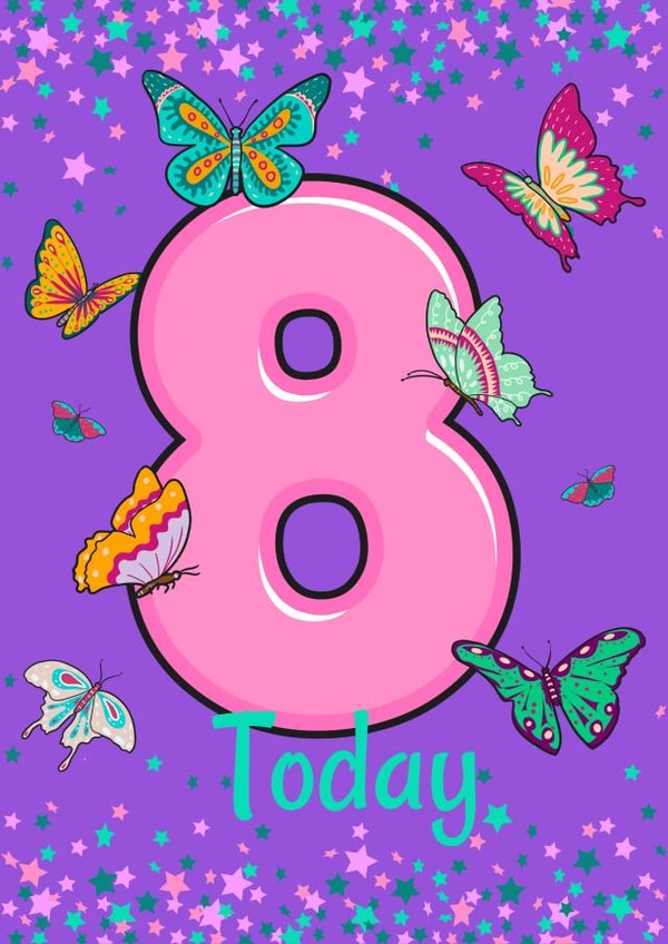 8th Birthday Butterfly Card created by Love Gifts