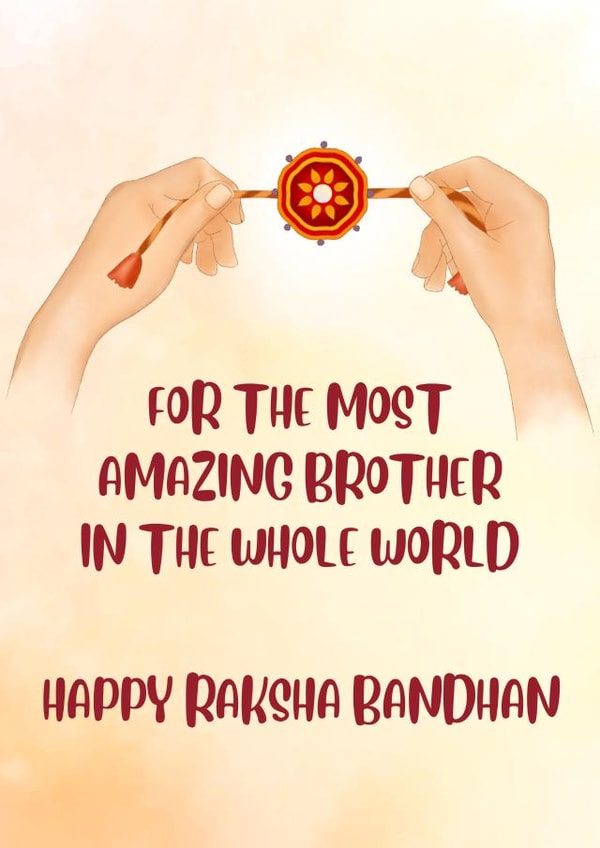 Beautiful Raksha Bandhan Card for an Amazing Brother created by Paper Wishes Co