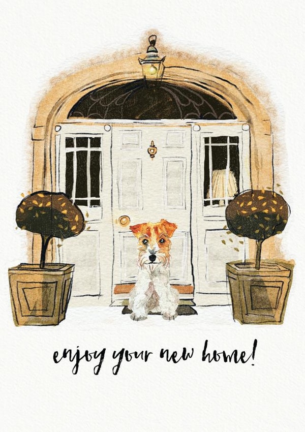 Traditional New Home Card - Dog - Fox Terrier - Enjoy Your New Home created by Jo Scott Art