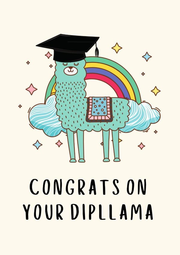 Dipllama Graduation Card created by Sundiva Designs