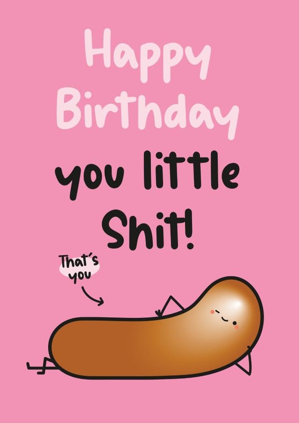 Rude Birthday Card - Poo - Happy Birthday You Little Shit created by Twisted Haggis