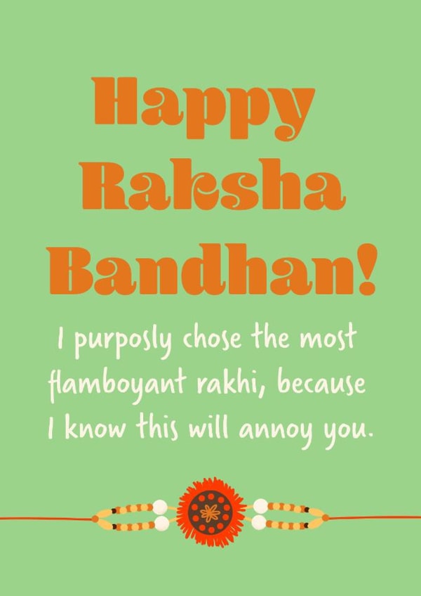 Fun Happy Raksha Bandhan card for brother created by Kamiya Chirodian