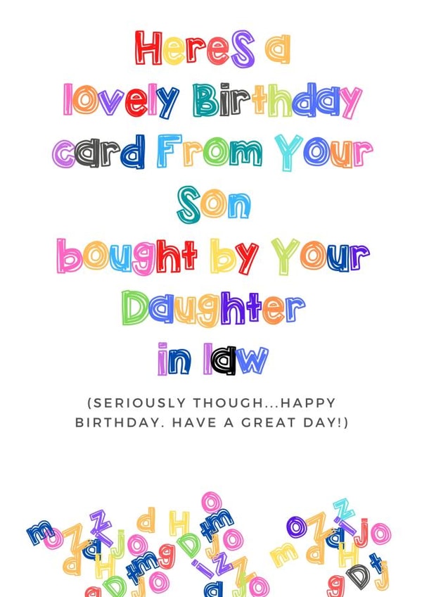 Lazy Son Birthday Card from Daughter in Law created by TheImpulseCo.