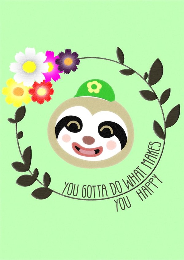 Leif: What makes you happy inspiration animal crossing card created by Cat B Designs