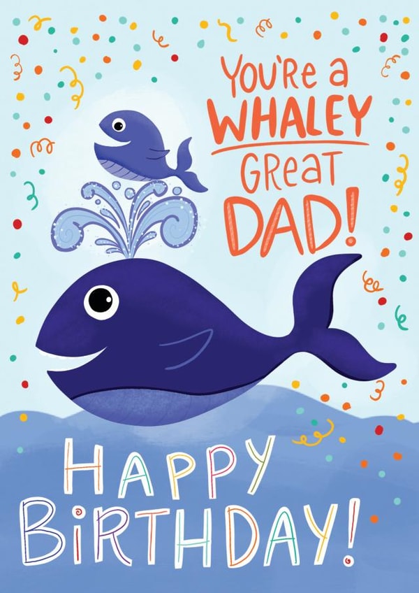 Punny Whale Birthday Card for Dad created by Fox Card Co