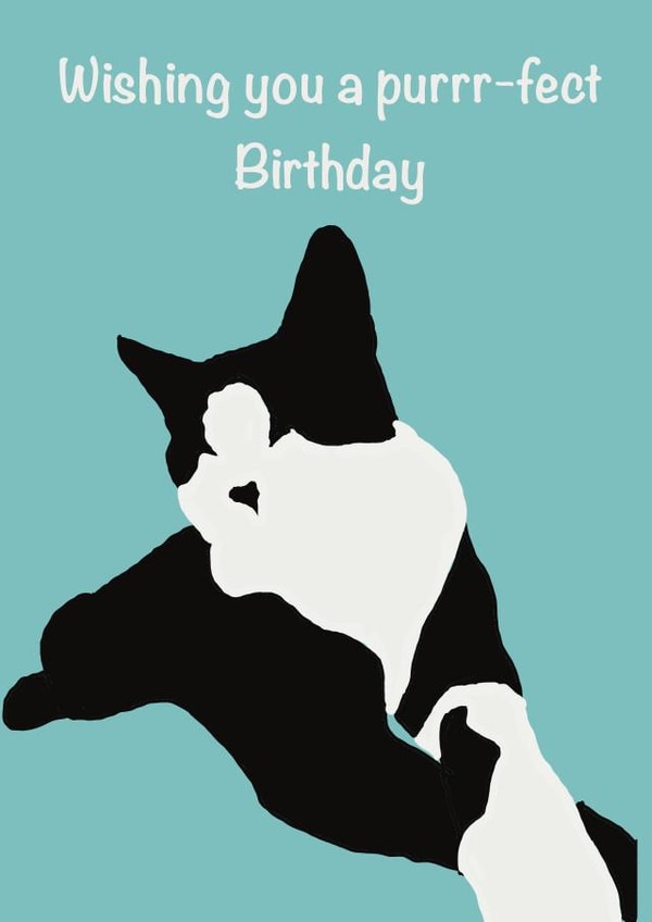 Purrrfect birthday cat card created by Art by Disey