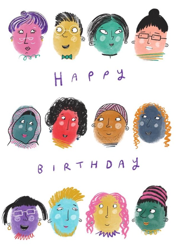 Happy Faces Birthday Greeting Card created by Jennifer Jamieson