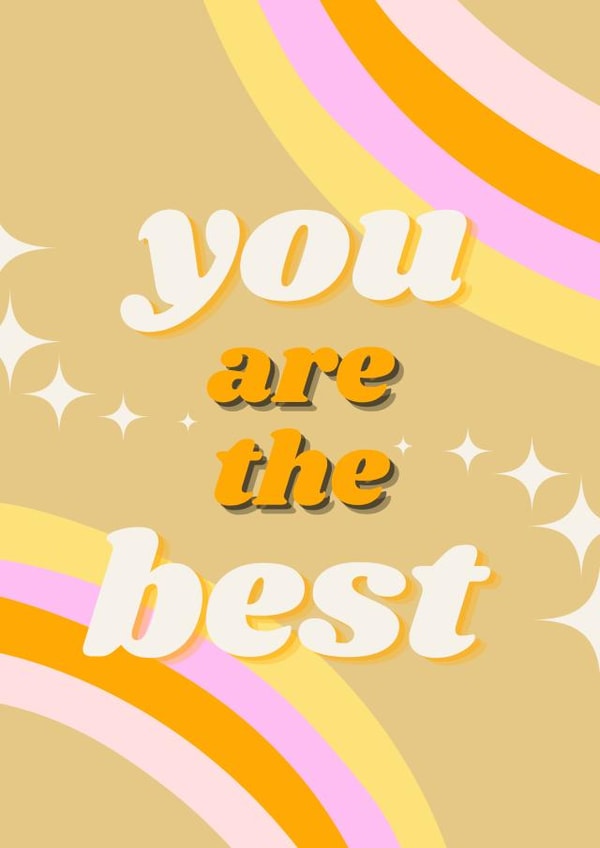 You Are The Best- Retro Thank you Card created by Sally Shannon