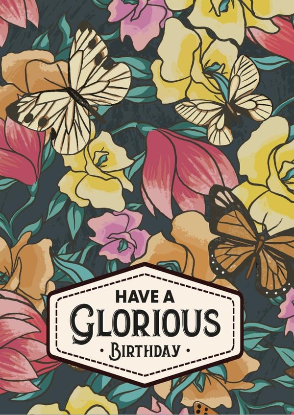 Pretty Birthday Card - Florals - Butterflies created by WITH LOVE