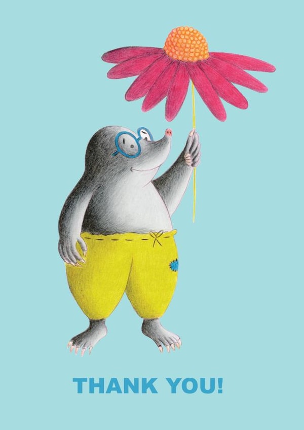 Mole With Flower Thank You Card created by dawn bevins