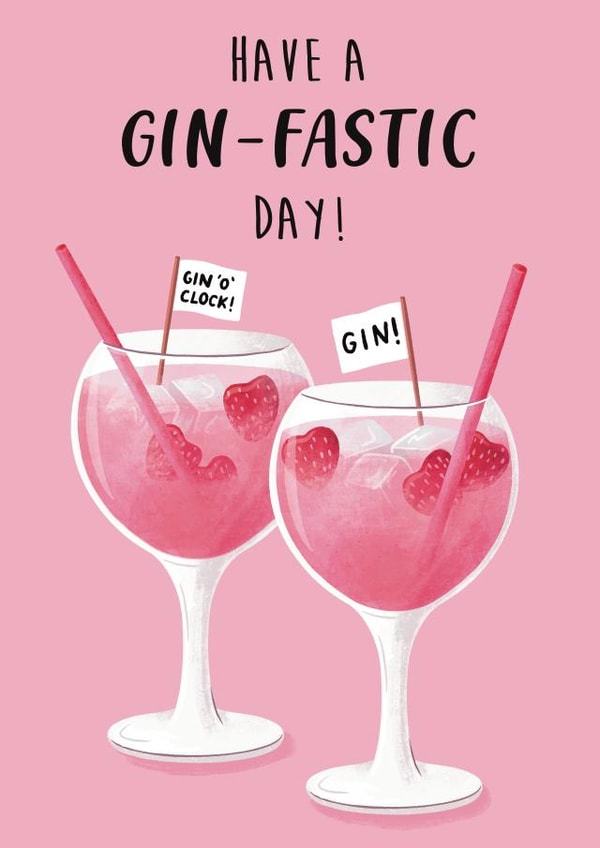 Gin-fastic Birthday Card created by Sophie Kent Illustration