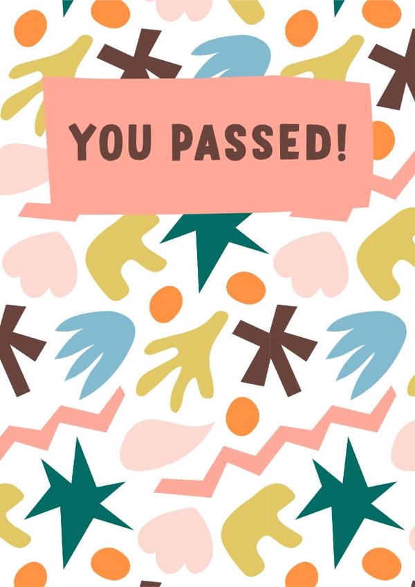 You Passed! Well Done Exams Card created by Jive Prints