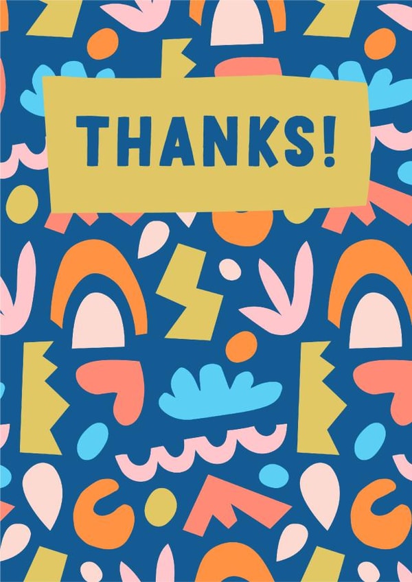 Modern Thank You Abstract Typography Card created by Jive Prints