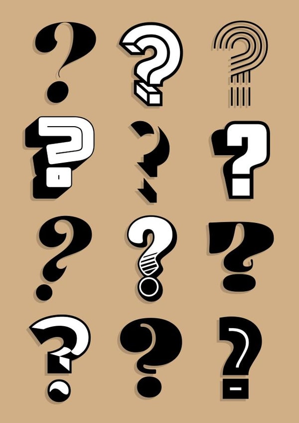 A curiosity of question marks created by Sarah Hyndman