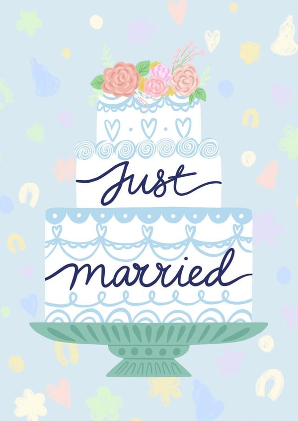 Just Married - Wedding Cake Card created by Jessie Maeve Studio