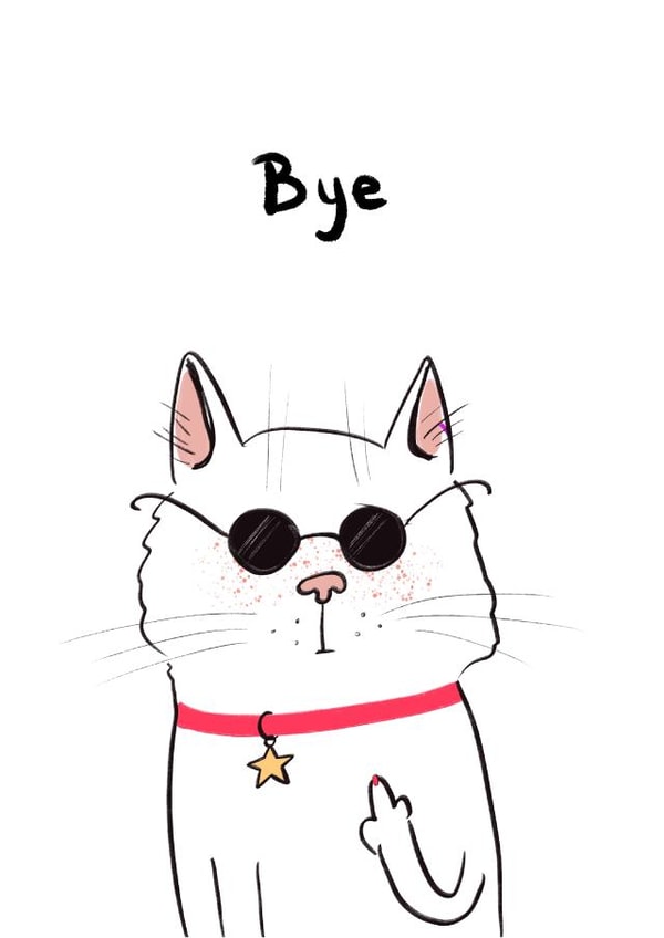 Moody and Cheeky Bye From the Cat created by Maria Myrkina