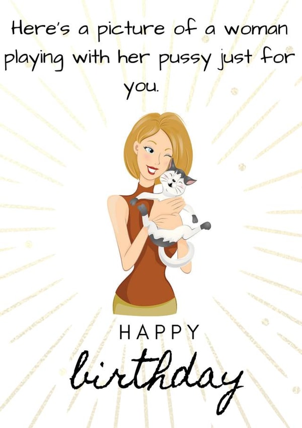 Playing with pussy, birthday card created by Lovelier