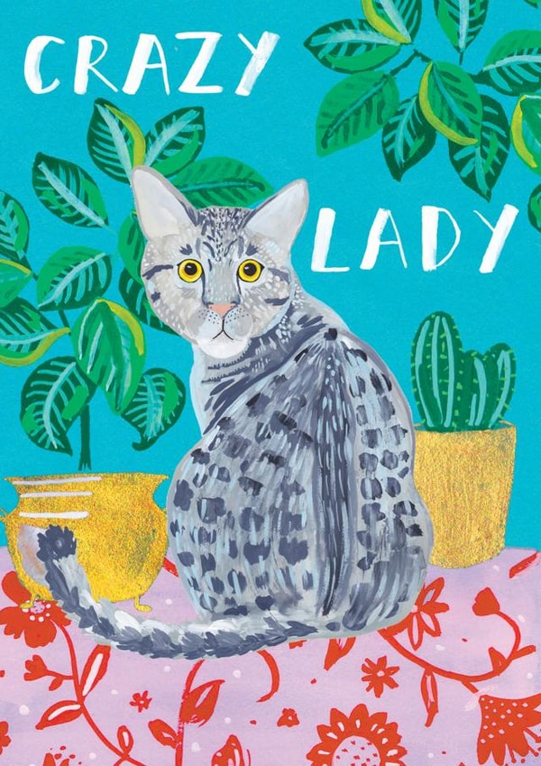 Crazy Cat Lady Greetings Card created by Katie Whitton Design