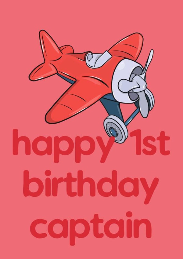 Captain Aeroplane 1st Birthday Card created by HURRICANE REMI