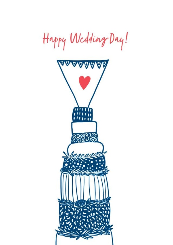 Beautiful Wedding Cake, Happy Wedding Day card created by Inky Acorn Designs