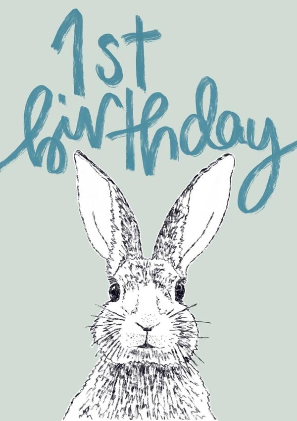 Children's 1st Birthday Rabbit Card created by DaphneRosa