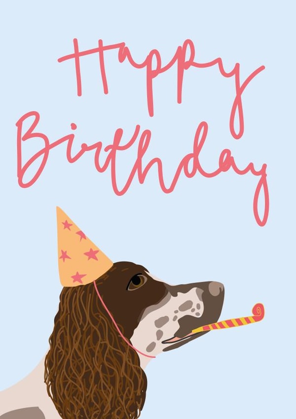 Springer Spaniel Birthday Wishes from The Dog created by Kty.Illustrates