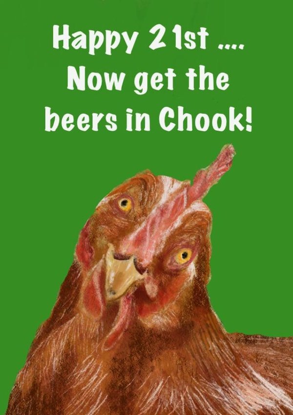 21st birthday Chicken  card  created by Art by Disey