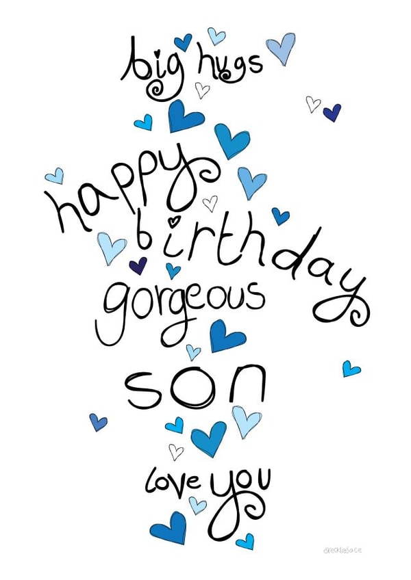 Gorgeous Son Birthday Card - Big Hugs, Love You created by Love and Happy Stuff