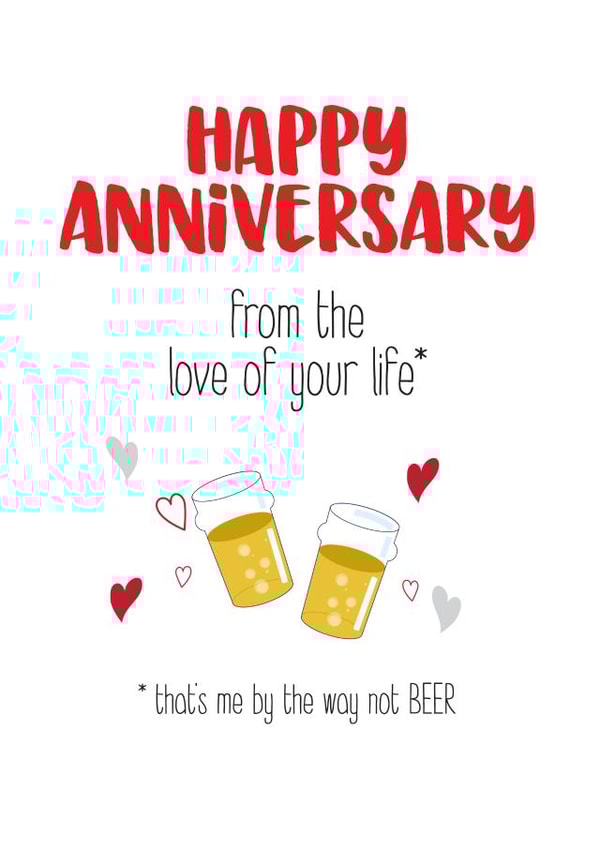 funny wedding anniversary beer lover card created by Silly Prints