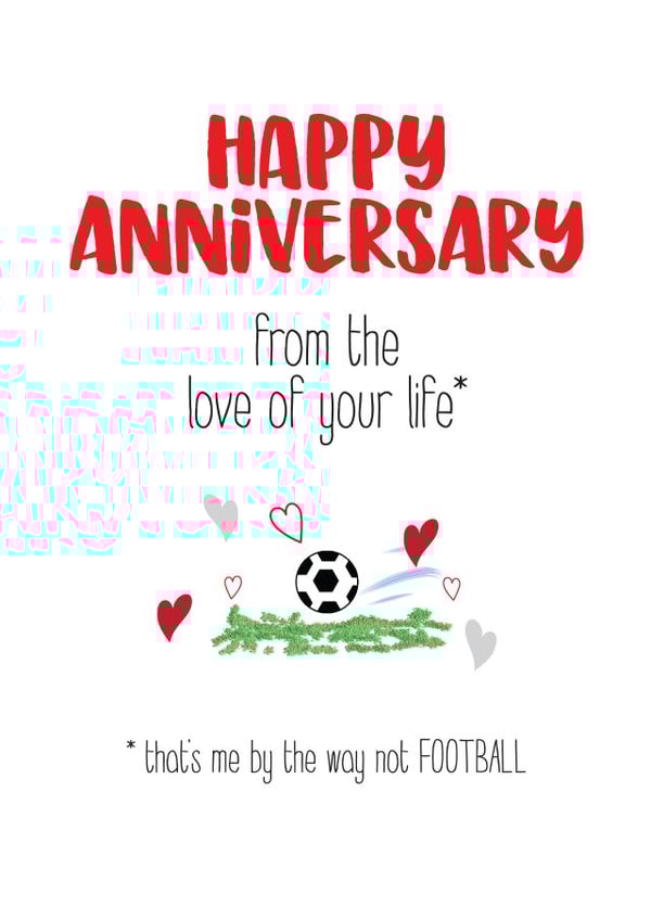 Funny Anniversary card for football fan or player created by Silly Prints