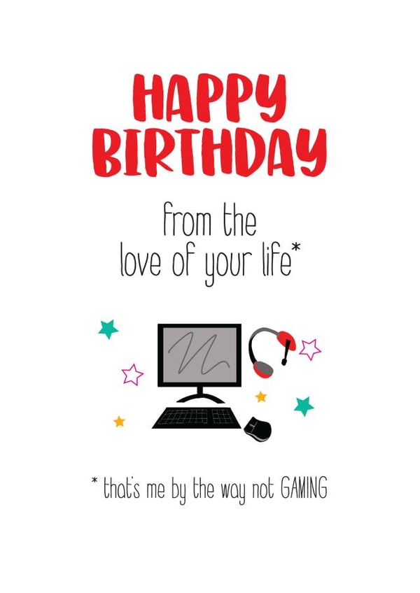 Funny Birthday card for the gamer in your life created by Silly Prints
