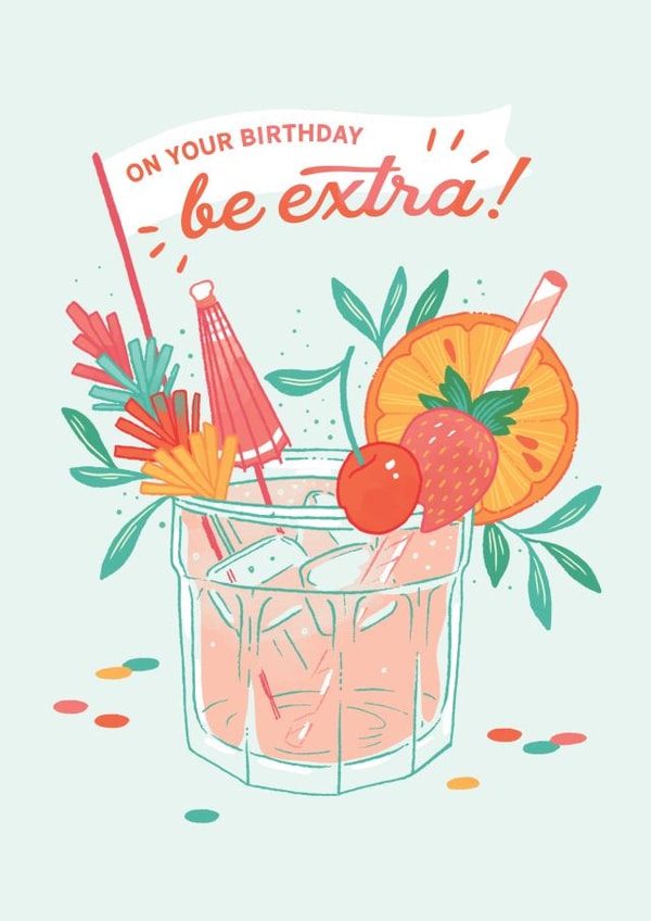 Birthday Cocktail created by Paper Raven Co.