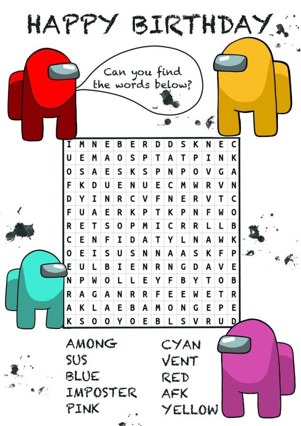 Among Us Happy Birthday Card created by Kate and Co