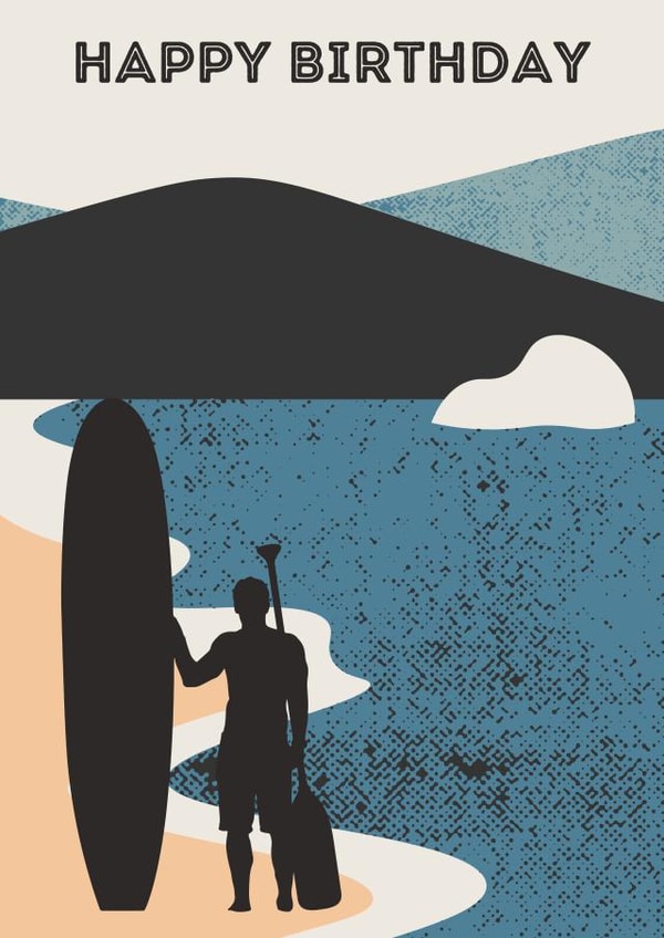 Paddle Board Birthday Card (Male) created by The Coven