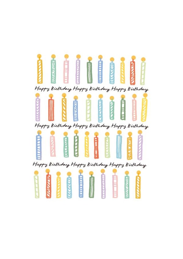Colourful candles birthday card created by Katie Moody