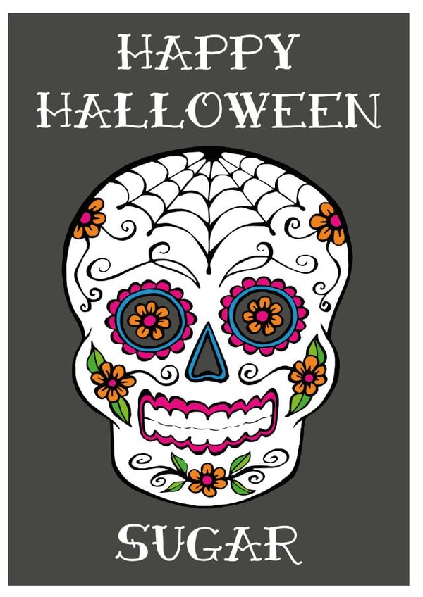 Happy Halloween Sugar Skull Card created by Knick Knack Crafts