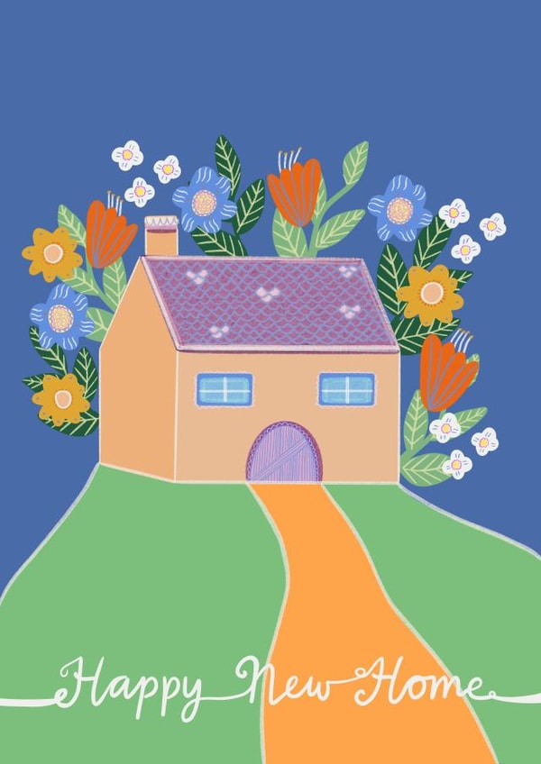 Happy new home pretty floral card created by Rachel Singh