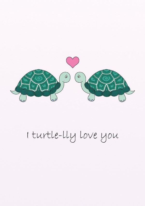 I turtle-lly love you anniversary card created by Quack Animal Art
