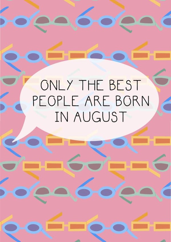 August Sunglasses Birthday Card created by Soph AC Studio