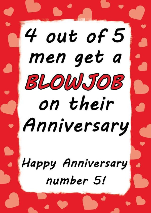 Blowjob Anniversary card for him created by Jolly Ginger Cards