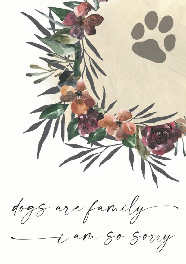Dog Loss, Sympathy Card created by Open Space Collective