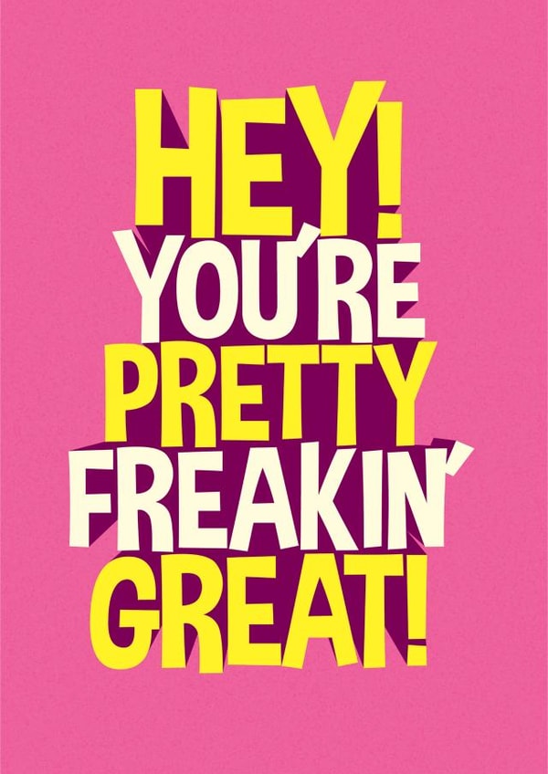 Inspirational typographic thank you/encouragement card created by essjay