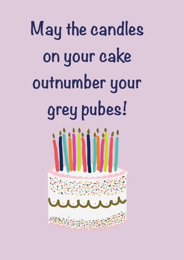 Grey pubes Birthday Card Check created by Opal Designs by Nicola