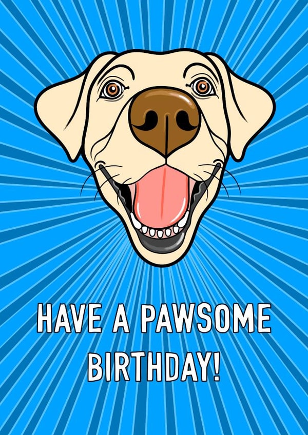 Pawsome Labrador Birthday Card created by Adam Regester