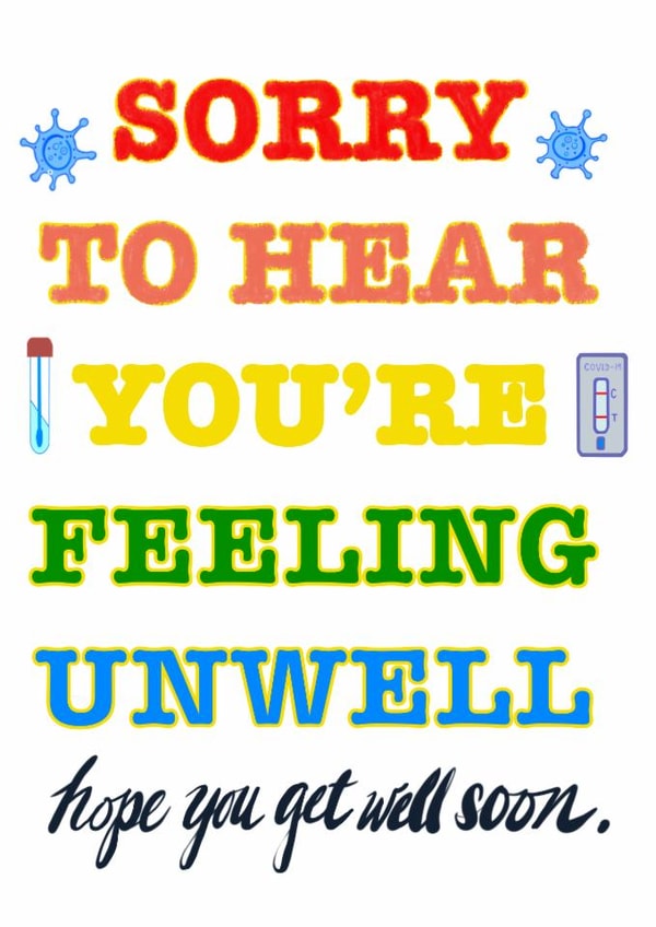 Get Well Soon Covid Rainbow Typed card created by Nina Modray
