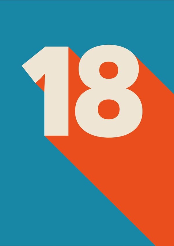 Bright and Bold 18th Birthday Card 1000 created by Amy Munro