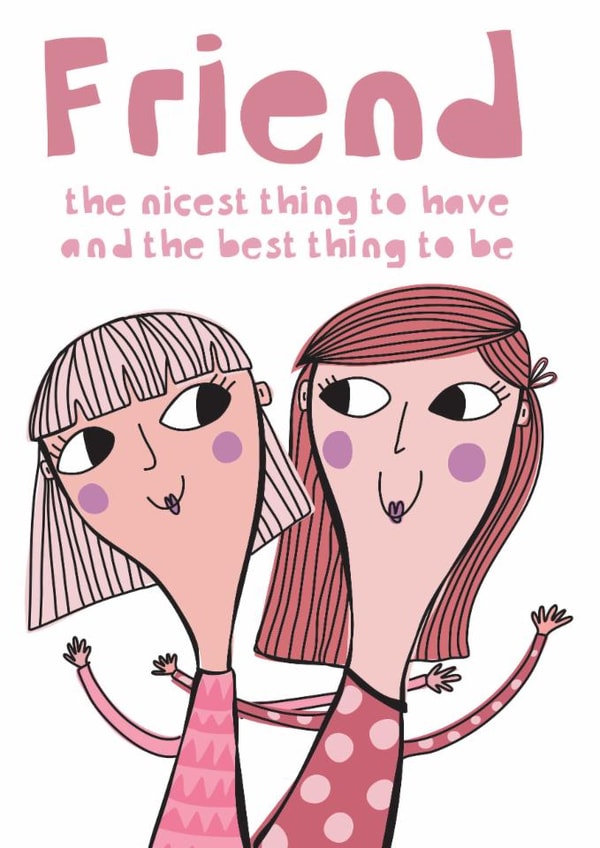 Friendship Card – Friends Are the Best Thing | Cute Best Friend Card created by elnup