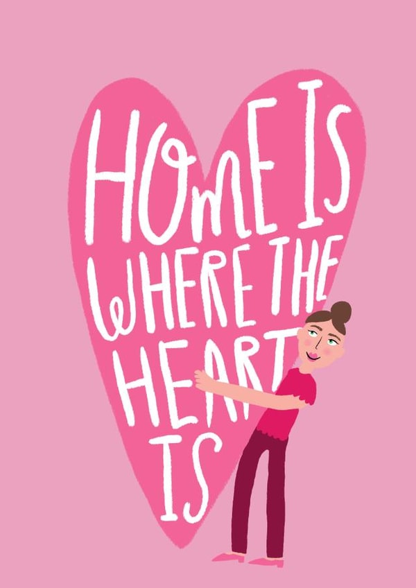 Cute Contemporary Love Heart New Home Card - Home Is Where The Heart Is created by ems le tocq