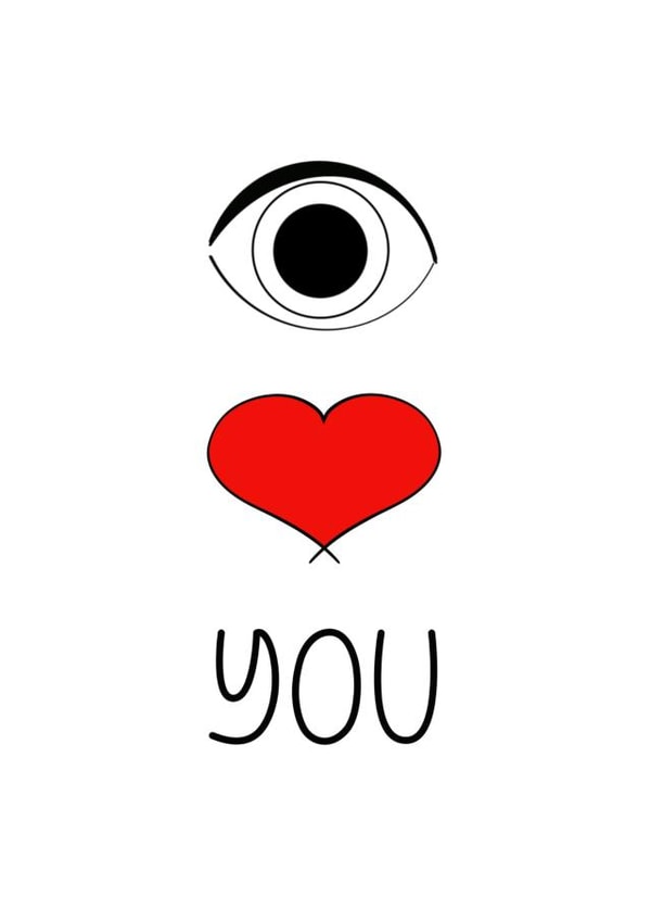 I love you, eye and heart symbol card created by Artzen Island